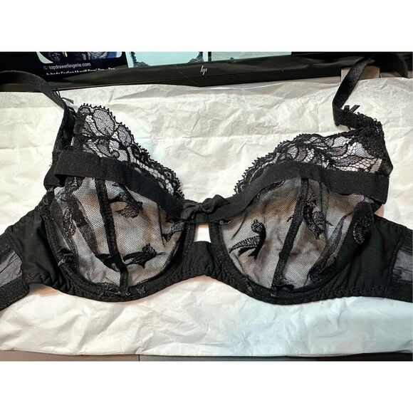 Aubade Paris size 32B unlined mesh lace bra underwire - Picture 4 of 16